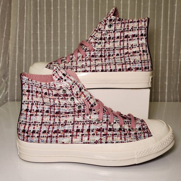 Chuck 70 tweed shimmer maroon converse - Picture 2 of 8
